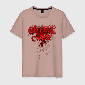 Мужская футболка хлопок с принтом Cannibal bleeding в Тюмени, 100% хлопок | прямой крой, круглый вырез горловины, длина до линии бедер, слегка спущенное плечо. | bleeding | blood | cannibal corpse | каннибал корпс | кровотечение | кровь | труп каннибала