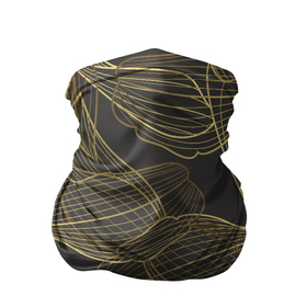 Бандана-труба 3D с принтом Цветы, линии, узоры в Екатеринбурге, 100% полиэстер, ткань с особыми свойствами — Activecool | плотность 150‒180 г/м2; хорошо тянется, но сохраняет форму | абстракция | графика | золото | линии | узоры | цветы