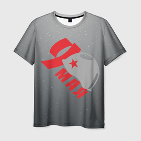 Мужская футболка 3D с принтом Каска 9 мая , 100% полиэфир | прямой крой, круглый вырез горловины, длина до линии бедер | 9 мая | арт | графика | день победы | лого | праздники