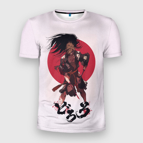 Мужская футболка 3D Slim с принтом Окровавленный Хяккимару в Тюмени, 100% полиэстер с улучшенными характеристиками | приталенный силуэт, круглая горловина, широкие плечи, сужается к линии бедра | anime | dororo | hyakkimaru | аниме | анимэ | дороро | хяккимару