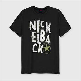 Мужская футболка хлопок Slim с принтом Nickelback рок группа в Санкт-Петербурге, 92% хлопок, 8% лайкра | приталенный силуэт, круглый вырез ворота, длина до линии бедра, короткий рукав | nickelback | rock star | rockstar | группа | никельбэк | рок | рокстар