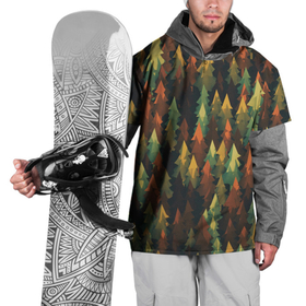 Накидка на куртку 3D с принтом Spruce forest в Курске, 100% полиэстер |  | дерево | деревья | елка | елки | еловый лес | зелёный | зеленый лес | лес | лес минимализм | лесок | лесочек | цвет