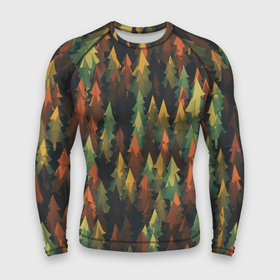 Мужской рашгард 3D с принтом Spruce forest ,  |  | дерево | деревья | елка | елки | еловый лес | зелёный | зеленый лес | лес | лес минимализм | лесок | лесочек | цвет