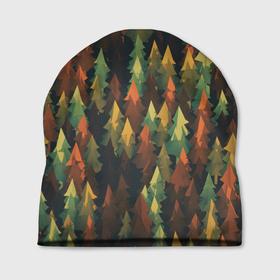 Шапка 3D с принтом Spruce forest в Белгороде, 100% полиэстер | универсальный размер, печать по всей поверхности изделия | Тематика изображения на принте: дерево | деревья | елка | елки | еловый лес | зелёный | зеленый лес | лес | лес минимализм | лесок | лесочек | цвет