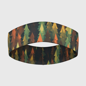 Повязка на голову 3D с принтом Spruce forest ,  |  | дерево | деревья | елка | елки | еловый лес | зелёный | зеленый лес | лес | лес минимализм | лесок | лесочек | цвет