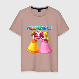 Мужская футболка хлопок с принтом Mario Party   Nintendo в Курске, 100% хлопок | прямой крой, круглый вырез горловины, длина до линии бедер, слегка спущенное плечо. | crown | deisy | dress | eyes | gift | girl | hairstyle | mario party | nintendo | princess peach | глаза | девушка | дейзи | корона | марио вечеринка | нинтендо | платье | подарок | причёска