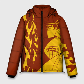 Мужская зимняя куртка 3D с принтом Fire Samurai Jack в Белгороде, верх — 100% полиэстер; подкладка — 100% полиэстер; утеплитель — 100% полиэстер | длина ниже бедра, свободный силуэт Оверсайз. Есть воротник-стойка, отстегивающийся капюшон и ветрозащитная планка. 

Боковые карманы с листочкой на кнопках и внутренний карман на молнии. | Тематика изображения на принте: aku | animated series | cn_3138411_006275 | demon | jack | mult | samurai | samurai jack | shtatcn | the samurai | аку | демон | джек | мульт | мультик | мультфильм | самурай | самурай джек