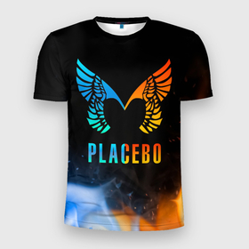 Мужская футболка 3D Slim с принтом Placebo, Logo в Белгороде, 100% полиэстер с улучшенными характеристиками | приталенный силуэт, круглая горловина, широкие плечи, сужается к линии бедра | brain molko | placebo | red hot chili peppers | rock | rock music | stefan olsdal | steve hewitt | брайан молко | британский рок | пласибо | плацебо | рок | рок группы | стив хьюитт
