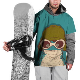 Накидка на куртку 3D с принтом Крейзи лягуха в шапке , 100% полиэстер |  | Тематика изображения на принте: frog | жаба | животное | крейзи | лягуха | лягушка
