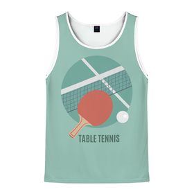Мужская майка 3D с принтом TABLE TENNIS (Теннис) в Кировске, 100% полиэстер | круглая горловина, приталенный силуэт, длина до линии бедра. Пройма и горловина окантованы тонкой бейкой | Тематика изображения на принте: ping pong | sport | tennis | настольный теннис | пинг понг | ракетка | спорт | теннис