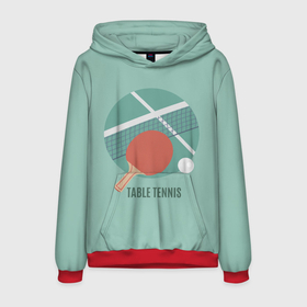 Мужская толстовка 3D с принтом TABLE TENNIS (Теннис) в Тюмени, 100% полиэстер | двухслойный капюшон со шнурком для регулировки, мягкие манжеты на рукавах и по низу толстовки, спереди карман-кенгуру с мягким внутренним слоем. | ping pong | sport | tennis | настольный теннис | пинг понг | ракетка | спорт | теннис