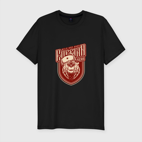Мужская футболка хлопок Slim с принтом Russia   Медведь в Санкт-Петербурге, 92% хлопок, 8% лайкра | приталенный силуэт, круглый вырез ворота, длина до линии бедра, короткий рукав | bear | russia | животные | медведь | патриот | россия | россиянин | русская | русский | страна | триколор | флаг