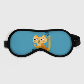 Маска для сна 3D с принтом Рыжий кот в геометрическом стиле в Екатеринбурге, внешний слой — 100% полиэфир, внутренний слой — 100% хлопок, между ними — поролон |  | геометрический стиль | кот | котенок | котик | кошачий | кошка | лапа | лапка | мультяшный стиль | оранжевый | плоский стиль | рыжий | синий фон | стилизованный | упрощенный стиль
