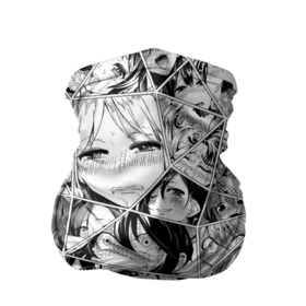 Бандана-труба 3D с принтом Manga Ahegao 2.0 в Санкт-Петербурге, 100% полиэстер, ткань с особыми свойствами — Activecool | плотность 150‒180 г/м2; хорошо тянется, но сохраняет форму | Тематика изображения на принте: ahegao | anime | manga | senpai | waifu | аниме | ахегао | вайфу | коллаж | манга | паттерн | сенрай