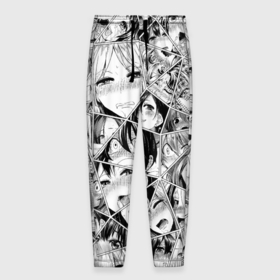 Мужские брюки 3D с принтом Manga Ahegao 2.0 , 100% полиэстер | манжеты по низу, эластичный пояс регулируется шнурком, по бокам два кармана без застежек, внутренняя часть кармана из мелкой сетки | ahegao | anime | manga | senpai | waifu | аниме | ахегао | вайфу | коллаж | манга | паттерн | сенрай