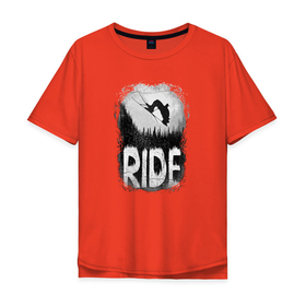Мужская футболка хлопок Oversize с принтом Лыжи в горах в Кировске, 100% хлопок | свободный крой, круглый ворот, “спинка” длиннее передней части | 