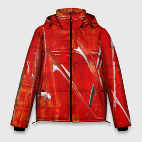 Мужская зимняя куртка 3D с принтом Красный и пестрый в Екатеринбурге, верх — 100% полиэстер; подкладка — 100% полиэстер; утеплитель — 100% полиэстер | длина ниже бедра, свободный силуэт Оверсайз. Есть воротник-стойка, отстегивающийся капюшон и ветрозащитная планка. 

Боковые карманы с листочкой на кнопках и внутренний карман на молнии. | веселый | веселье | детям | икс | красный | крест | линия | настроение | пестрый | петрушка | полоса | полосы | радостный | ребенок | скоморох | стена | стройка | яркий