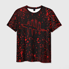 Мужская футболка 3D с принтом dead by daylight    брызги в Екатеринбурге, 100% полиэфир | прямой крой, круглый вырез горловины, длина до линии бедер | dbd | dead by daylight | survival horror | дбд | мертвы к рассвету