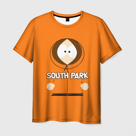 Мужская футболка 3D с принтом Кенни МакКормик Южный парк в Тюмени, 100% полиэфир | прямой крой, круглый вырез горловины, длина до линии бедер | kenny | south park | кенни | мультфильм | саус парк | сауспарк | сериал | южный парк