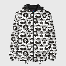 Мужская куртка 3D с принтом Южный парк   персонажи South Park в Новосибирске, ткань верха — 100% полиэстер, подклад — флис | прямой крой, подол и капюшон оформлены резинкой с фиксаторами, два кармана без застежек по бокам, один большой потайной карман на груди. Карман на груди застегивается на липучку | Тематика изображения на принте: eric | kenny | kyle | south park | stanley | кайл | кенни | мультфильм | саус парк | сауспарк | сериал | стэн | эрик | южный парк