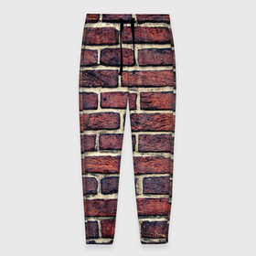 Мужские брюки 3D с принтом Brick Wall в Курске, 100% полиэстер | манжеты по низу, эластичный пояс регулируется шнурком, по бокам два кармана без застежек, внутренняя часть кармана из мелкой сетки | pink floyd | кирпичи | паттерн | пинк флойд | стена | узор