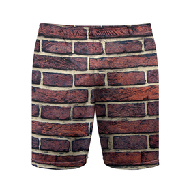Мужские шорты спортивные с принтом Brick Wall ,  |  | pink floyd | кирпичи | паттерн | пинк флойд | стена | узор