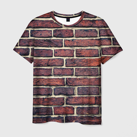 Мужская футболка 3D с принтом Brick Wall в Санкт-Петербурге, 100% полиэфир | прямой крой, круглый вырез горловины, длина до линии бедер | pink floyd | кирпичи | паттерн | пинк флойд | стена | узор