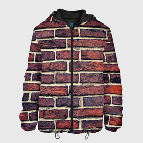 Мужская куртка 3D с принтом Brick Wall в Новосибирске, ткань верха — 100% полиэстер, подклад — флис | прямой крой, подол и капюшон оформлены резинкой с фиксаторами, два кармана без застежек по бокам, один большой потайной карман на груди. Карман на груди застегивается на липучку | pink floyd | кирпичи | паттерн | пинк флойд | стена | узор