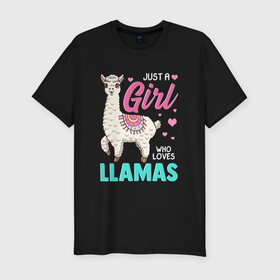 Мужская футболка хлопок Slim с принтом Lama glama в Андах в Кировске, 92% хлопок, 8% лайкра | приталенный силуэт, круглый вырез ворота, длина до линии бедра, короткий рукав | lama | lama glama | mojo | анды | лама