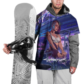 Накидка на куртку 3D с принтом Jydy  Джуди  Cyberpunk2077 в Тюмени, 100% полиэстер |  | 2077 | cyberpunk | cyberpunk 2077 | judy | night city | vi | ви | джуди | жуди | кибер | киберпанк | найтсити | панк