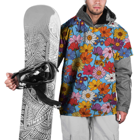 Накидка на куртку 3D с принтом Ромашки лютики в Тюмени, 100% полиэстер |  | Тематика изображения на принте: васильки | лето | маки | паттерн | поле | полевые цветы | ромашка | цветы