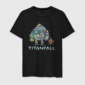 Мужская футболка хлопок с принтом Титанфол арт Helloween (TITANFALL) , 100% хлопок | прямой крой, круглый вырез горловины, длина до линии бедер, слегка спущенное плечо. | fall | titan | titanfall | робот | титан | титанфол