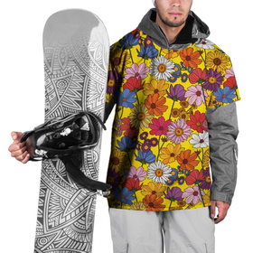 Накидка на куртку 3D с принтом Цветочки лютики на желтом фоне в Тюмени, 100% полиэстер |  | Тематика изображения на принте: васильки | лето | полевые цветы | природа | ромашки | цветы