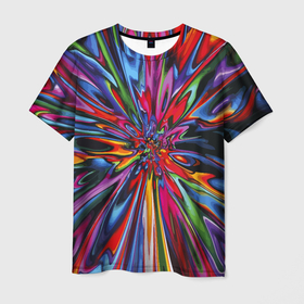 Мужская футболка 3D с принтом Color pattern   Impressionism в Петрозаводске, 100% полиэфир | прямой крой, круглый вырез горловины, длина до линии бедер | Тематика изображения на принте: color | imressionism | pattern | vanguard | авангард | импрессионизм | узор | цвет