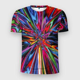 Мужская футболка 3D Slim с принтом Color pattern   Impressionism , 100% полиэстер с улучшенными характеристиками | приталенный силуэт, круглая горловина, широкие плечи, сужается к линии бедра | color | imressionism | pattern | vanguard | авангард | импрессионизм | узор | цвет