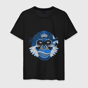 Мужская футболка хлопок с принтом ОБЕЗЬЯНА ТАТУ в Курске, 100% хлопок | прямой крой, круглый вырез горловины, длина до линии бедер, слегка спущенное плечо. | animal | chimpanzee | jungle | monkey | primates | джунгли | животное | обезьяна | приматы | шимпанзе