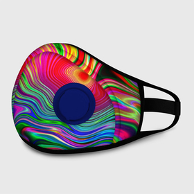 Маска из неопрена с принтом Expressive pattern   Neon в Ханты-Майнсийске, неопрен 100% | Форма огибающая нос. Резинки для ушей с дополнительной резинкой на затылке. Клапан для выдоха для активного дыхания при занятиях спортом. Эластичный материал маски и окантовки для лучшего растяжения и прилегания маски.  | color | expressive | fashion | neon | pattern | vanguard | авангард | мода | неон | узор | цвет | экспрессия