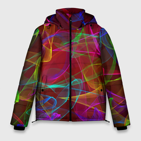 Мужская зимняя куртка 3D с принтом Color neon pattern   Vanguard в Петрозаводске, верх — 100% полиэстер; подкладка — 100% полиэстер; утеплитель — 100% полиэстер | длина ниже бедра, свободный силуэт Оверсайз. Есть воротник-стойка, отстегивающийся капюшон и ветрозащитная планка. 

Боковые карманы с листочкой на кнопках и внутренний карман на молнии. | abstraction | color | fashion | neon | pattern | vanguard | абстрацция | авангард | мода | неон | узор | цвет