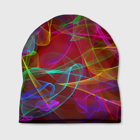 Шапка 3D с принтом Color neon pattern   Vanguard в Тюмени, 100% полиэстер | универсальный размер, печать по всей поверхности изделия | abstraction | color | fashion | neon | pattern | vanguard | абстрацция | авангард | мода | неон | узор | цвет