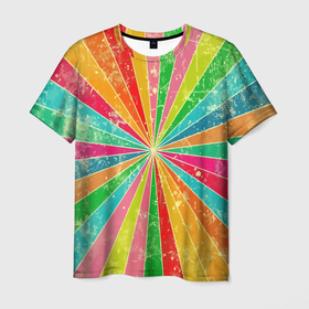 Мужская футболка 3D с принтом Геометрический паттерн   Retro в Санкт-Петербурге, 100% полиэфир | прямой крой, круглый вырез горловины, длина до линии бедер | color | geometric | retro | геометрия | паттерн | ретро | узор | цвет