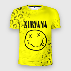 Мужская футболка 3D Slim с принтом NIRVANA (лого) в Кировске, 100% полиэстер с улучшенными характеристиками | приталенный силуэт, круглая горловина, широкие плечи, сужается к линии бедра | nirvana | альтернативный рок | группа | курт кобейн | лого | логотип | логотип нирвана | музыка | нирвана | песни | рок