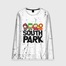 Мужской лонгслив 3D с принтом Южный парк мультфильм   персонажи South Park в Кировске, 100% полиэстер | длинные рукава, круглый вырез горловины, полуприлегающий силуэт | eric | kenny | kyle | south park | stanley | кайл | кенни | мультфильм | саус парк | сауспарк | сериал | стэн | эрик | южный парк