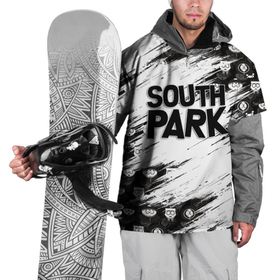 Накидка на куртку 3D с принтом Южный парк   персонажи  и логотип South Park в Тюмени, 100% полиэстер |  | eric | kenny | kyle | south park | stanley | кайл | кенни | мультфильм | саус парк | сауспарк | сериал | стэн | эрик | южный парк