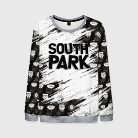 Мужской свитшот 3D с принтом Южный парк   персонажи  и логотип South Park , 100% полиэстер с мягким внутренним слоем | круглый вырез горловины, мягкая резинка на манжетах и поясе, свободная посадка по фигуре | eric | kenny | kyle | south park | stanley | кайл | кенни | мультфильм | саус парк | сауспарк | сериал | стэн | эрик | южный парк