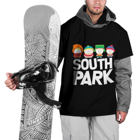 Накидка на куртку 3D с принтом Южный парк мультфильм   персонажи , 100% полиэстер |  | eric | kenny | kyle | south park | stanley | кайл | кенни | мультфильм | саус парк | сауспарк | сериал | стэн | эрик | южный парк