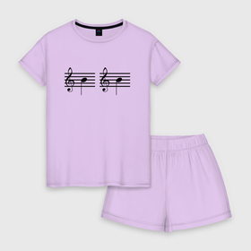 Женская пижама с шортиками хлопок с принтом Си Си Черная в Тюмени, 100% хлопок | футболка прямого кроя, шорты свободные с широкой мягкой резинкой | грудь | музыка | музыкант | музыканты | нота | ноты | сиси