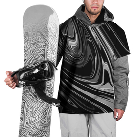 Накидка на куртку 3D с принтом Черно белый мрамор в Новосибирске, 100% полиэстер |  | абстрактный | милитари | молодежный | мраморный | мужской | современный