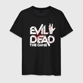 Мужская футболка хлопок с принтом Logo Evil Dead in the blood в Курске, 100% хлопок | прямой крой, круглый вырез горловины, длина до линии бедер, слегка спущенное плечо. | ash | evil dead | game | necronomicon | the evil dead | зловещие мертвецы | игра | мертвецы | некрономикон | хоррор | эш