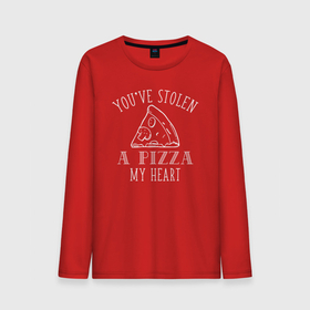 Мужской лонгслив хлопок с принтом Пицца в моем сердце в Курске, 100% хлопок |  | dish | fast food | food | pizza | products | блюдо | еда | пица | пицца | продукты | фастфуд