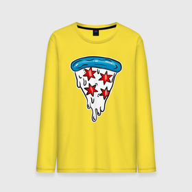 Мужской лонгслив хлопок с принтом Американская пицца в Курске, 100% хлопок |  | dish | fast food | food | pizza | products | блюдо | еда | пица | пицца | продукты | фастфуд